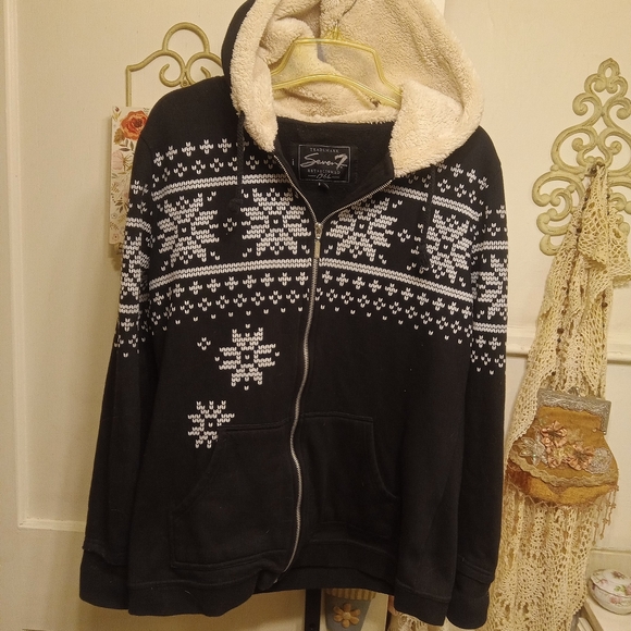 Seven7 Snowflake Pattern Zip Front Jacket - Picture 1 of 3